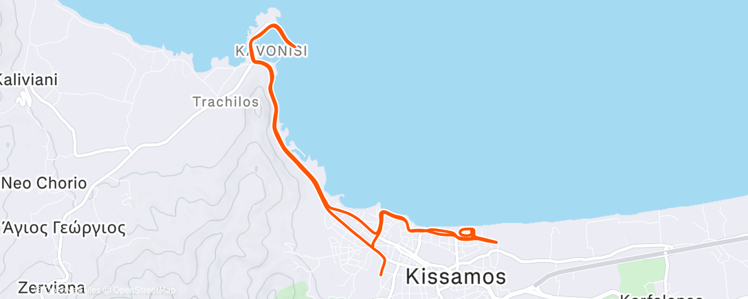 Карта физической активности (Νυχτερινό ζορικο easy run)