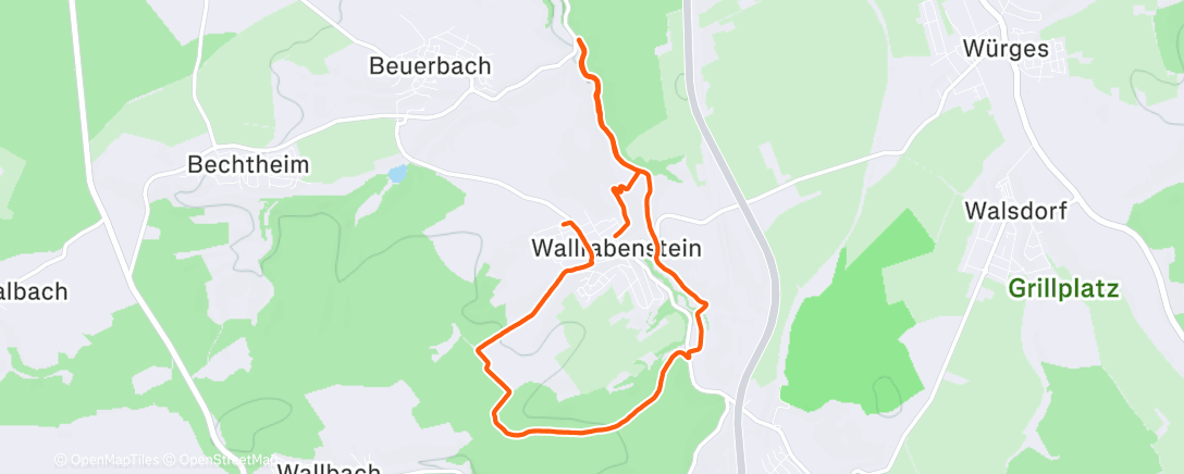 Map of the activity, Lauf am Morgen