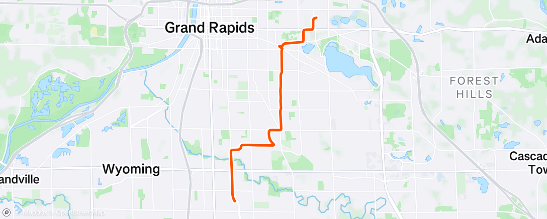 Map of the activity, Evening Ride