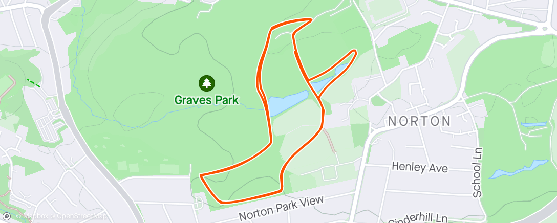 Map of the activity, Graves parkrun