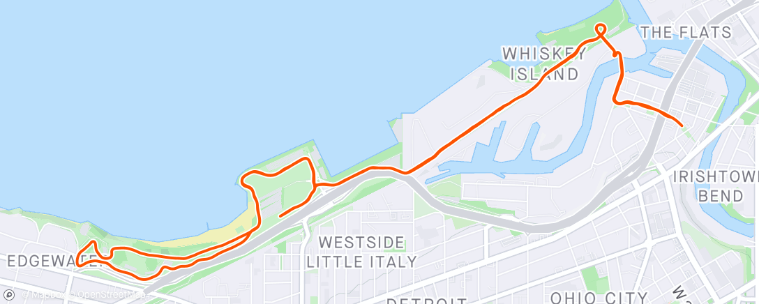 Map of the activity, Evening Run