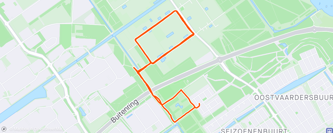 Map of the activity, Evening Run - 6 x 600
