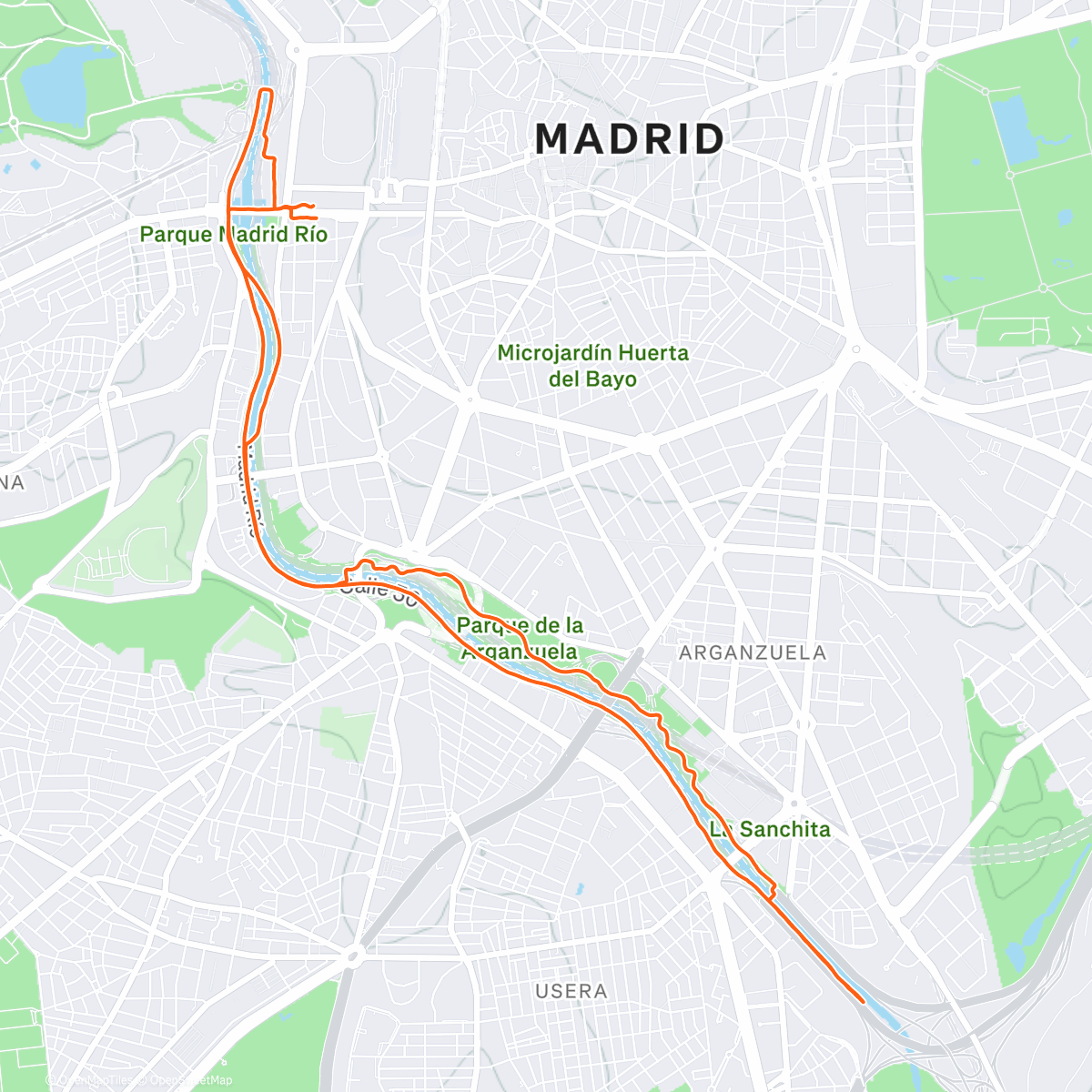 Карта физической активности (Madrid River Path)