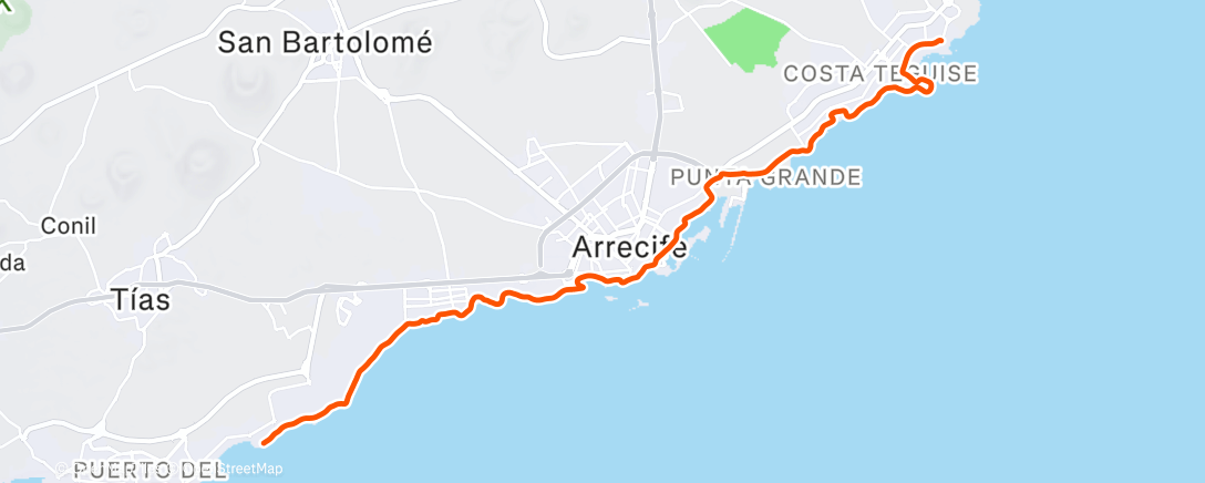 Map of the activity, Lanzarote Half Marathon - 7th