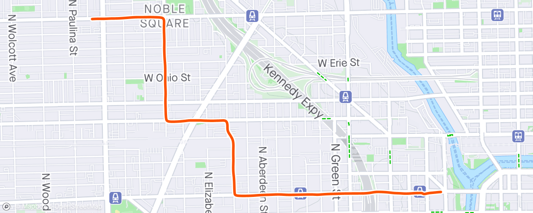 Map of the activity, Ride into work