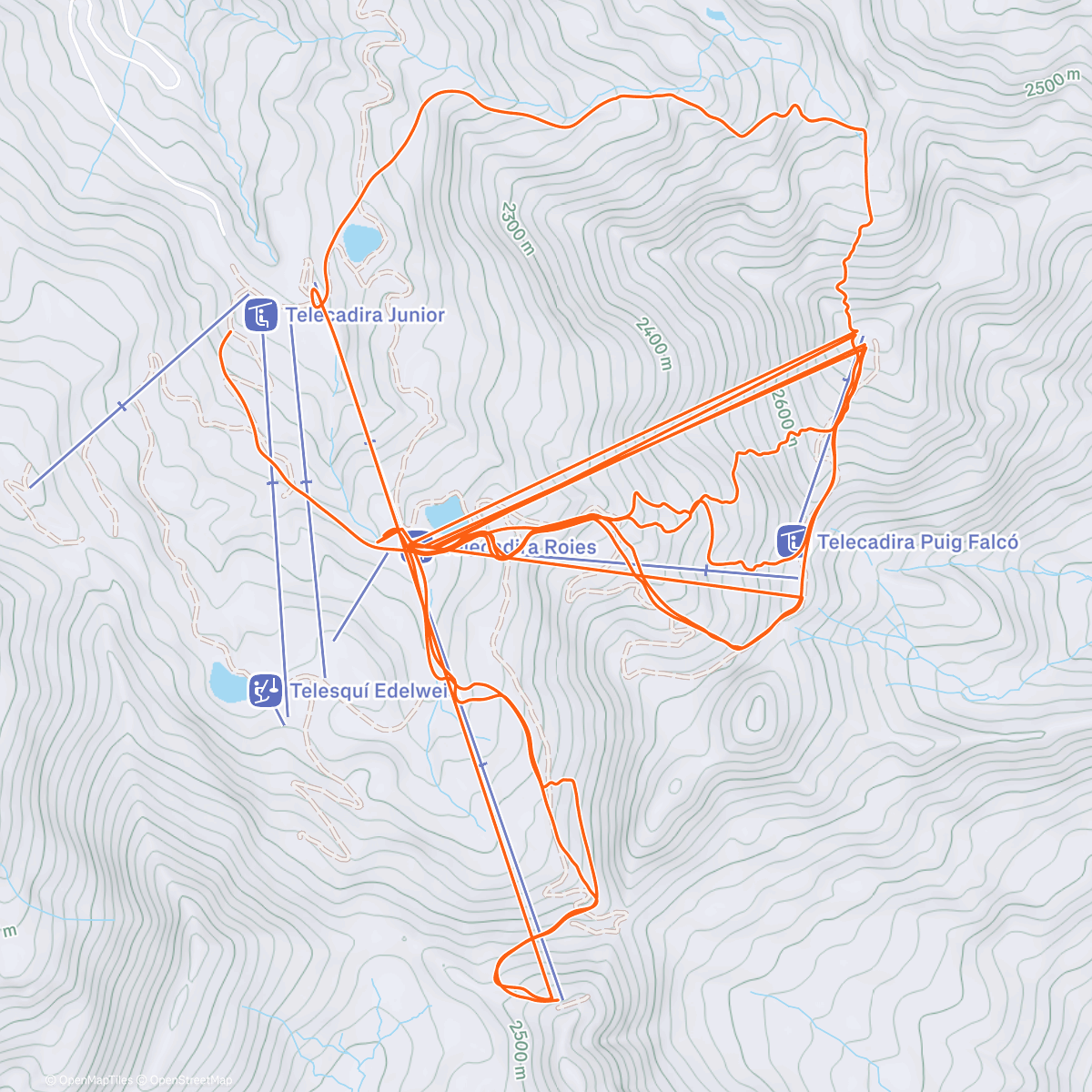 Карта физической активности (Esquí alpino matutino)