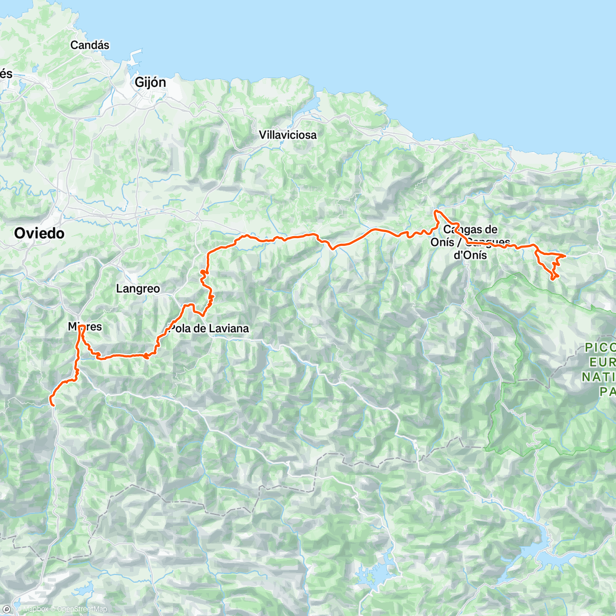 Map of the activity, 2/4 vuelta Asturias ☀️🌧️