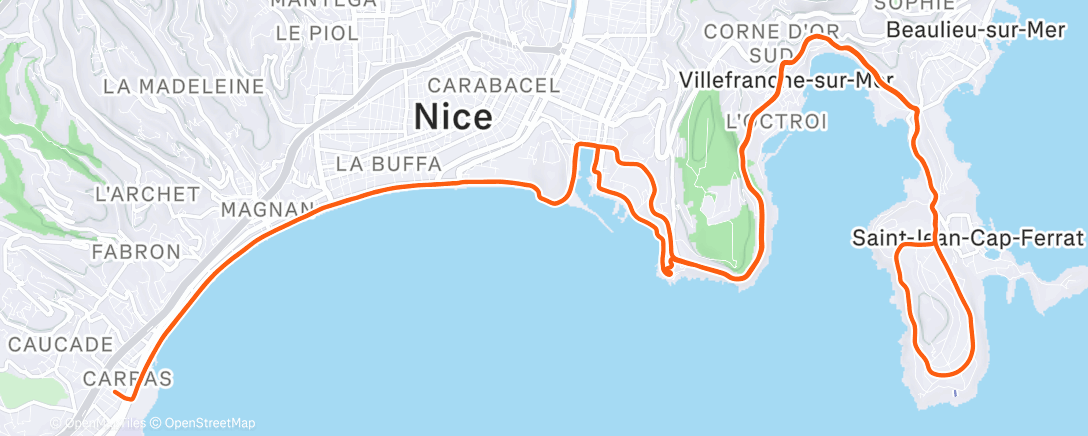 Map of the activity, Sortie vélo le midi