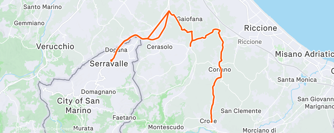 Map of the activity, Pedalata dell'ora di pranzo