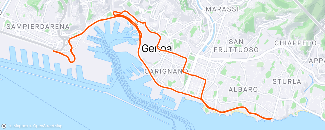 Map of the activity, Genova Half Marathon 😍