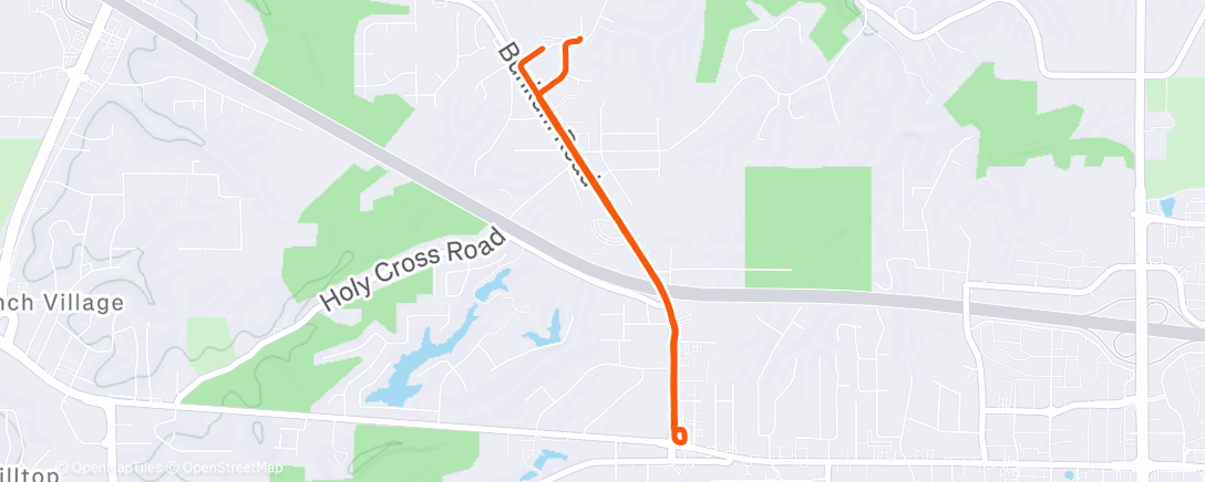 Map of the activity, Afternoon Run