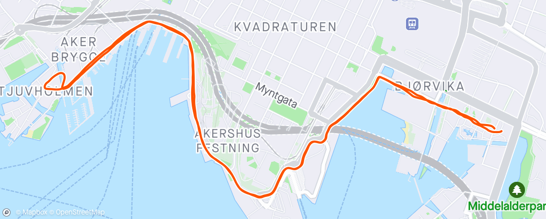 Map of the activity, Morgenjogg med Guro ☀️
