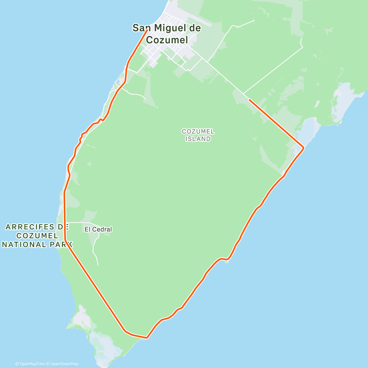 Map of the activity, ROUVY - GFNY Cozumel