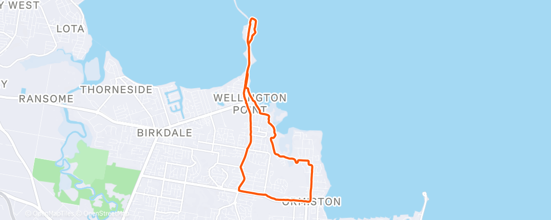 Map of the activity, Sunday long run day - 147bpm ❤️