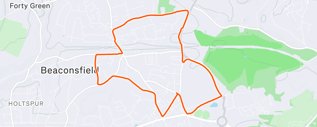 Map of the activity, Afternoon Run