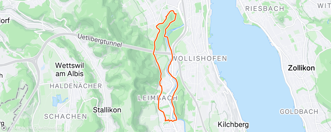 Map of the activity, Afternoon Run