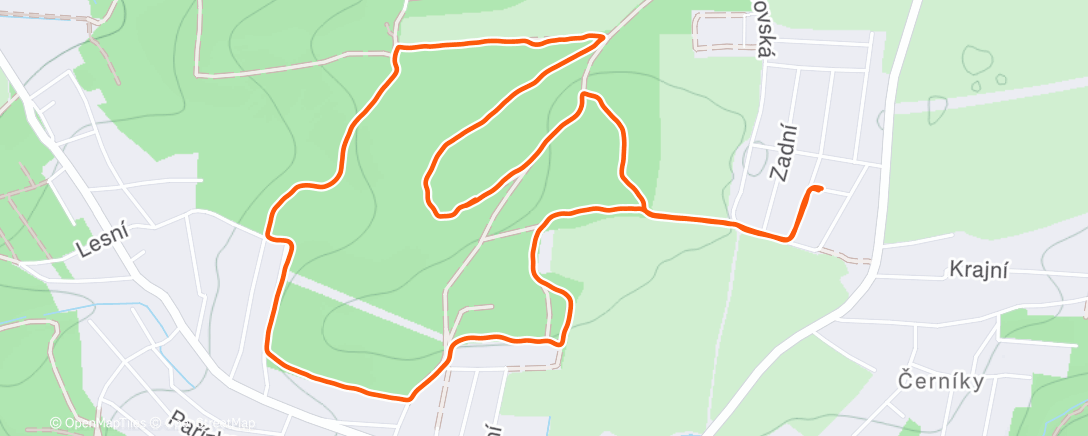 Map of the activity, Večerní klus