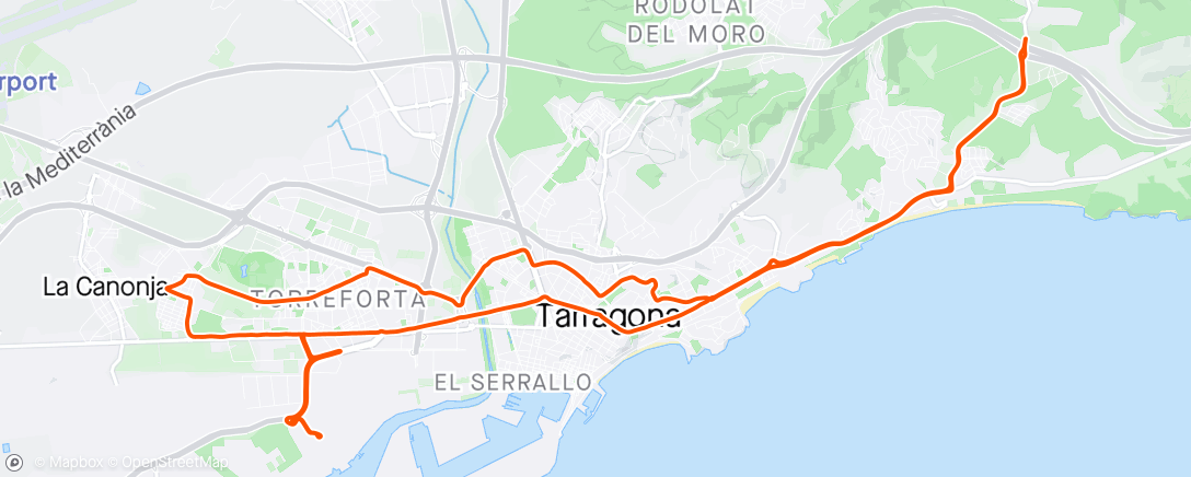 活动地图，recorrido de Tarragona a El Catllar
