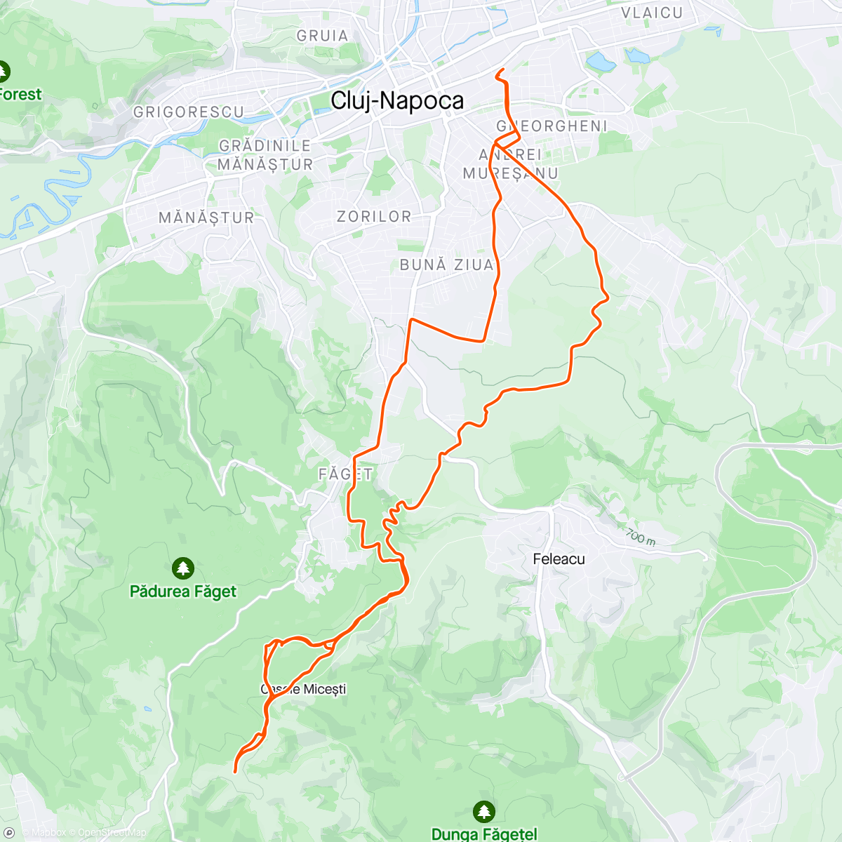 Map of the activity, care ti-ai pierdut FRONTALA in livada… Afternoon Mountain Bike Ride