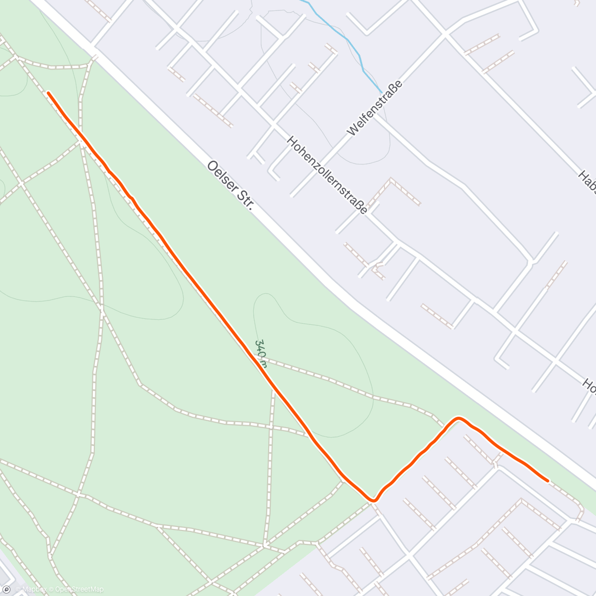 Map of the activity, Lauf am Nachmittag