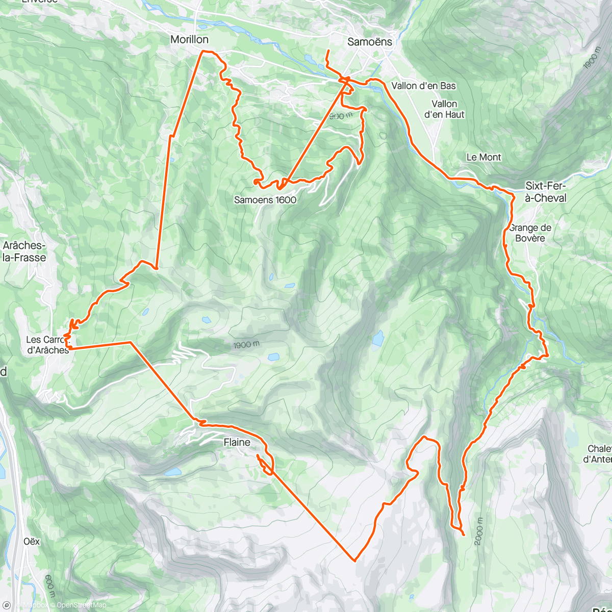 Carte de l'activité Tour du grand massif