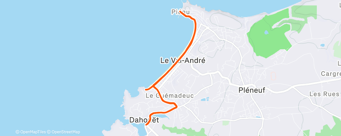 Map of the activity, Running