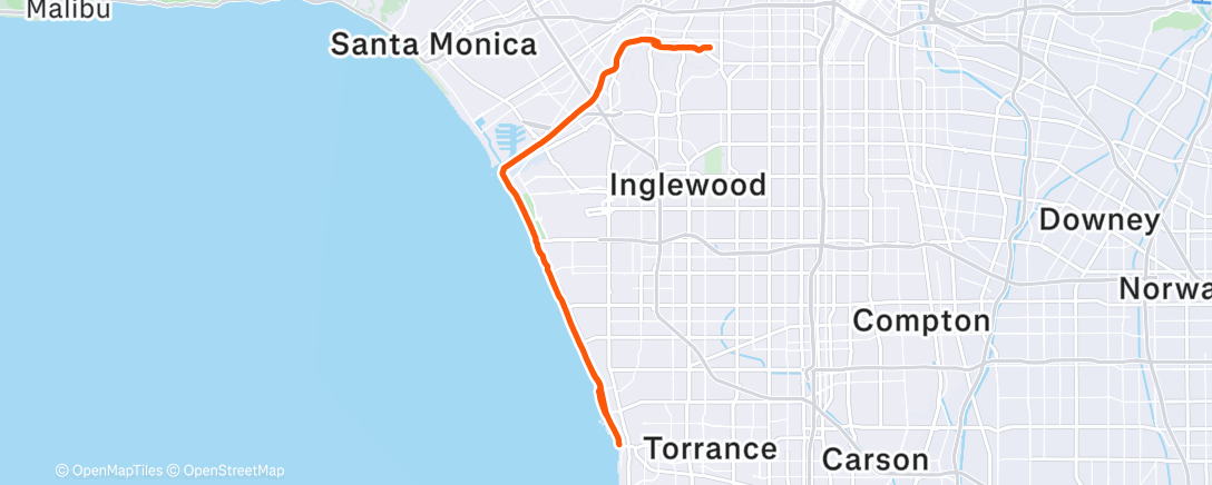 Map of the activity, Lunch Ride