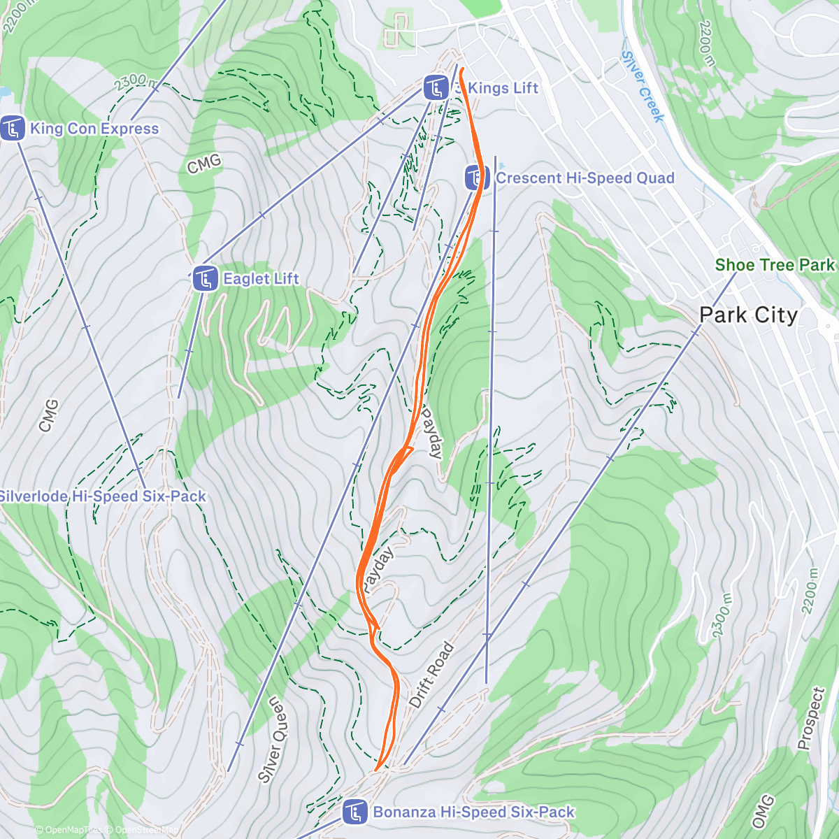 Map of the activity, Morning Skimo