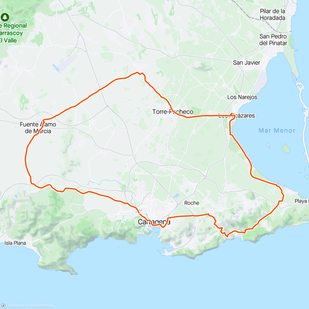 Mapa da atividade, Cicloturista Cartagena 2024