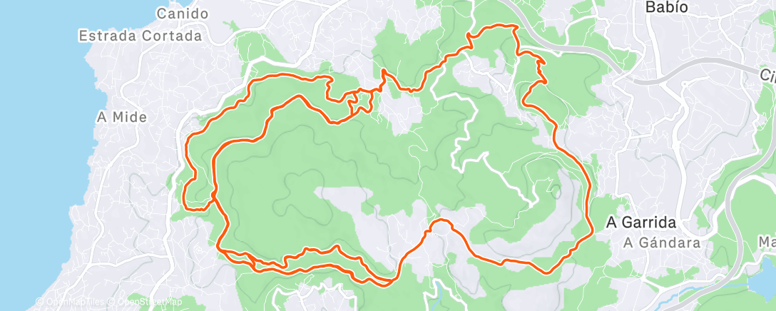 Карта физической активности (Carrera de montaña matutina)