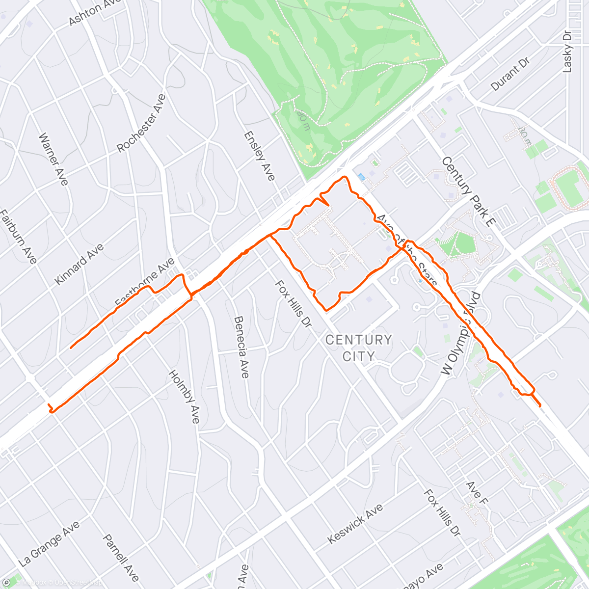 Mapa de la actividad (Walk with mom to Century City)