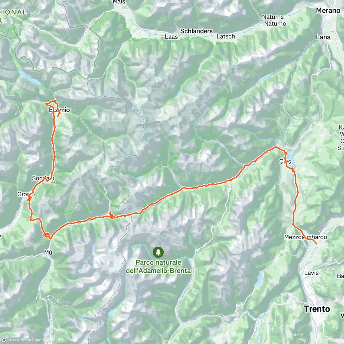 Map of the activity, Stage 17, Giro d’Italia
