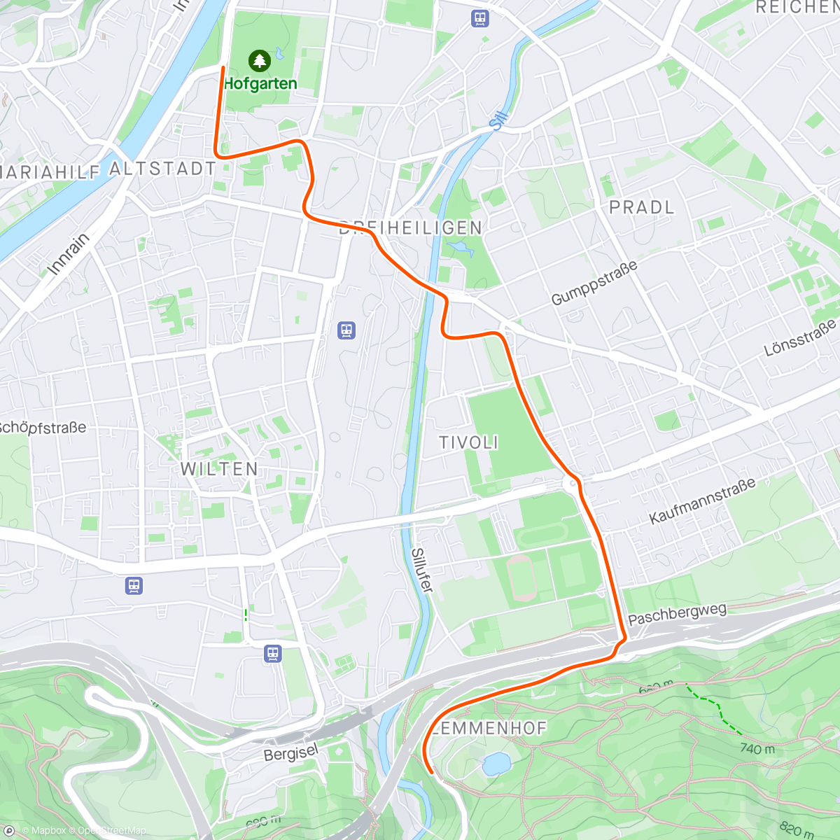 Map of the activity, Zwift - Achterbahn in Innsbruck