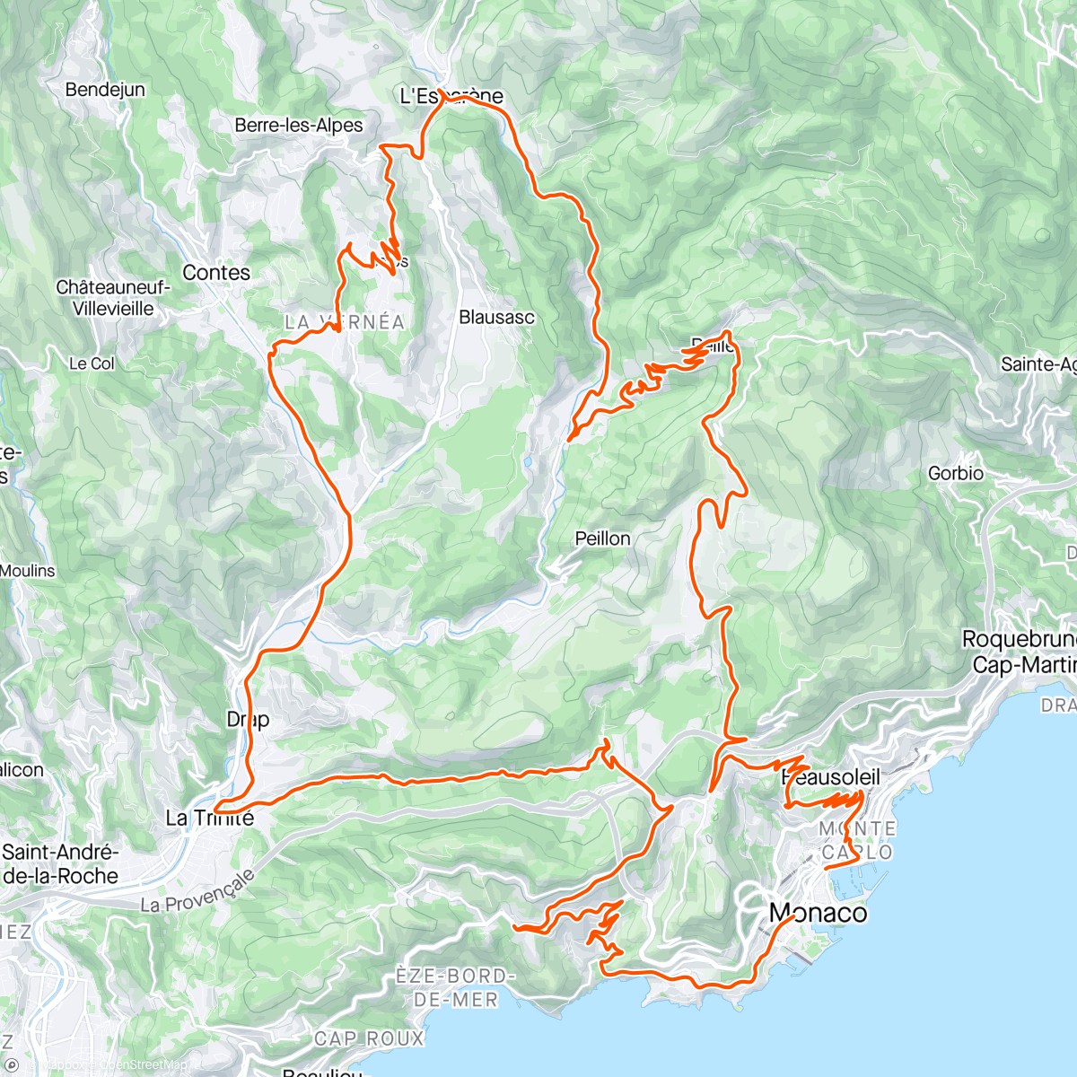 Map of the activity, Girotondo nel vallone con rientro sul cerchione!