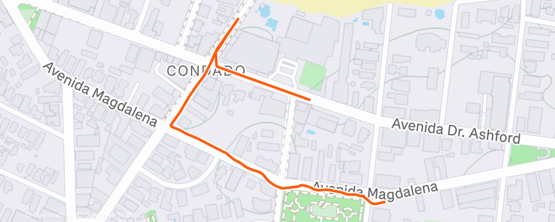 Map of the activity, Evening Walk