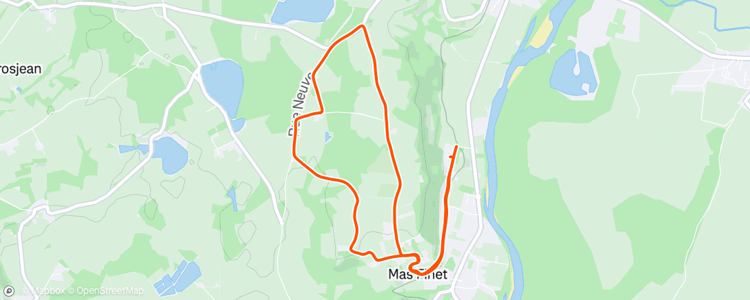 Map of the activity, Course à pied dans l'après-midi