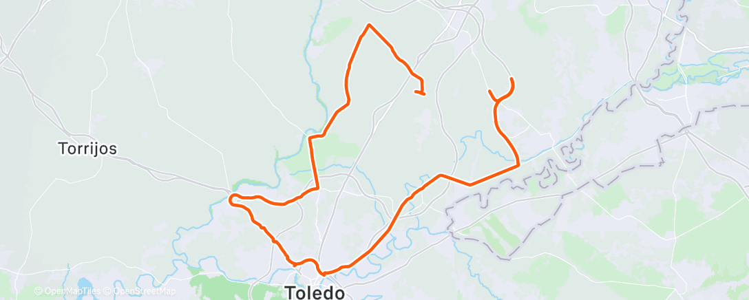 Map of the activity, 75.- a Toledo con los carreteros alamedanos y nos pillo 💦 💦