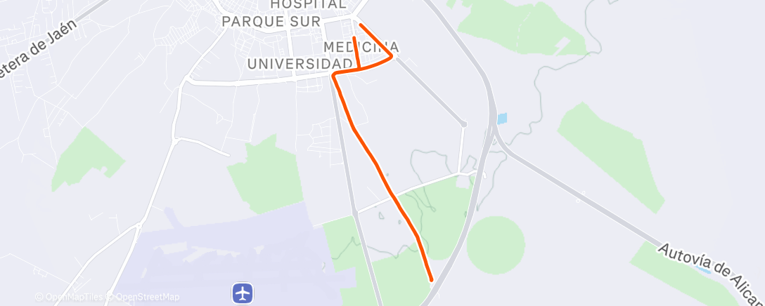 Map of the activity, Carrera a la hora del almuerzo