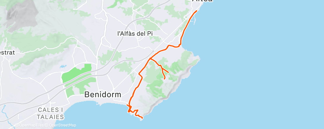Map of the activity, Hasta luego Benidorm 🚴🏻‍♂️