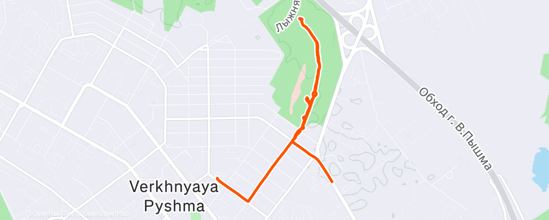 Map of the activity, Дневная прогулка