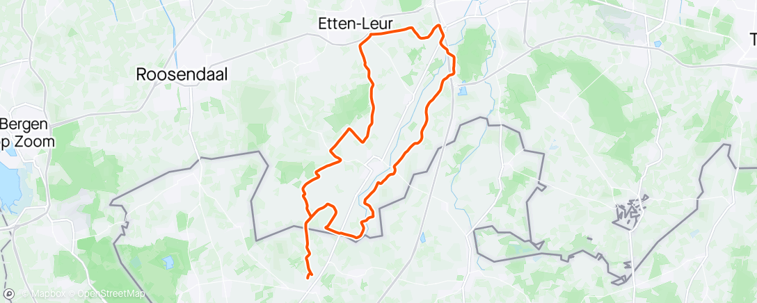 Map of the activity, Grupetto Etten - social ride.
