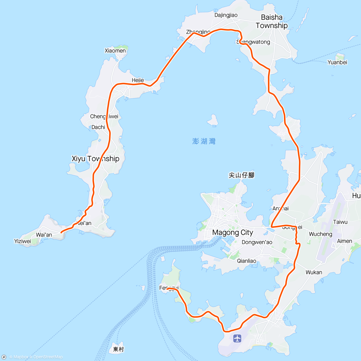 Map of the activity, ROUVY - Xiju to Magong | Penghu | Taiwan