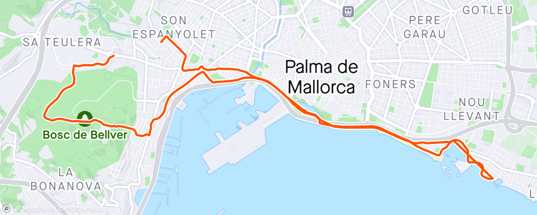 Map of the activity, Carrera a la hora del almuerzo