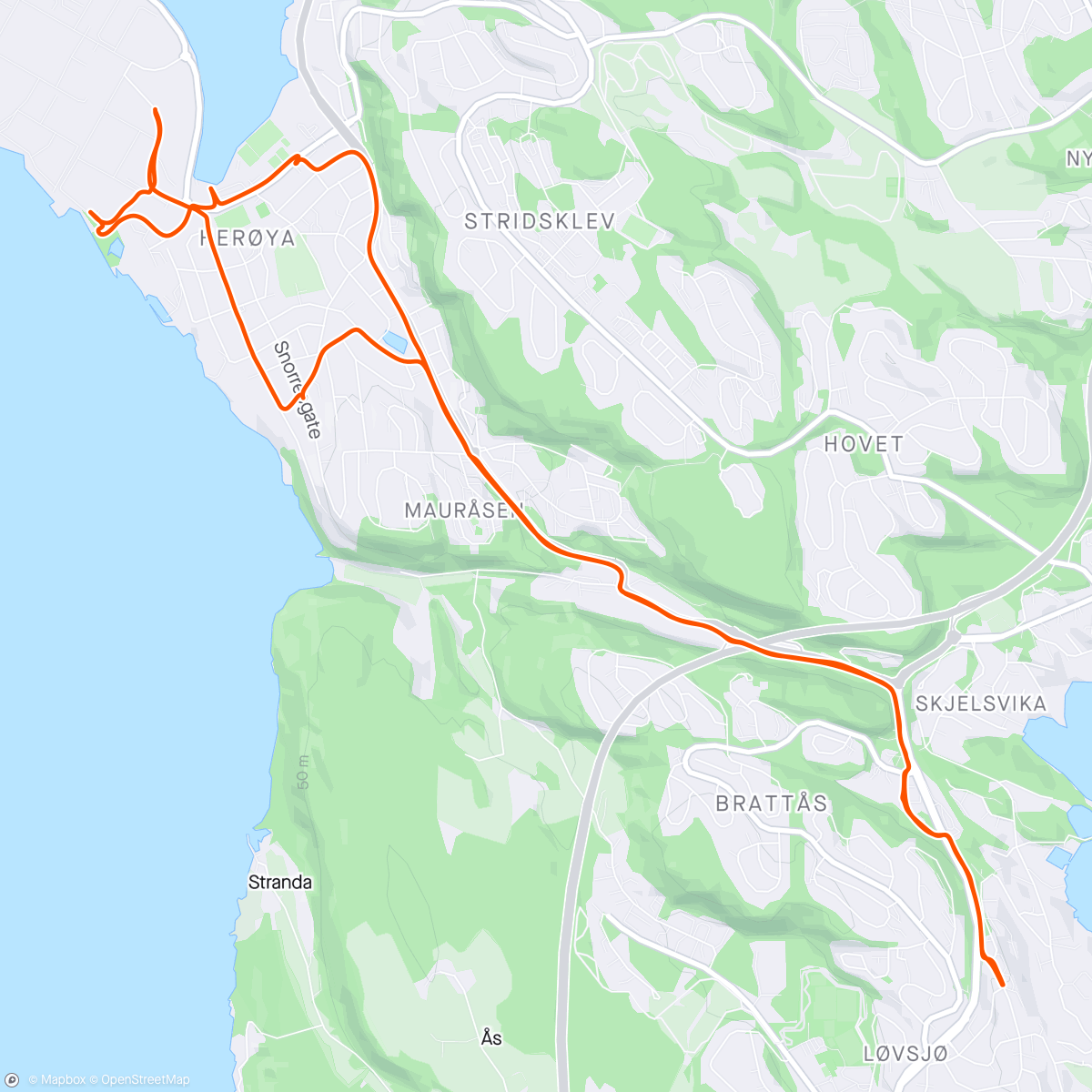Map of the activity, Stolpejakt på Herøya