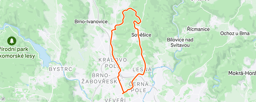 Mapa da atividade, Morning Gravel Ride