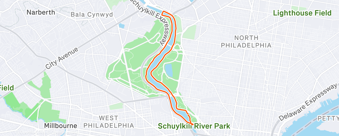 Map of the activity, Morning Run