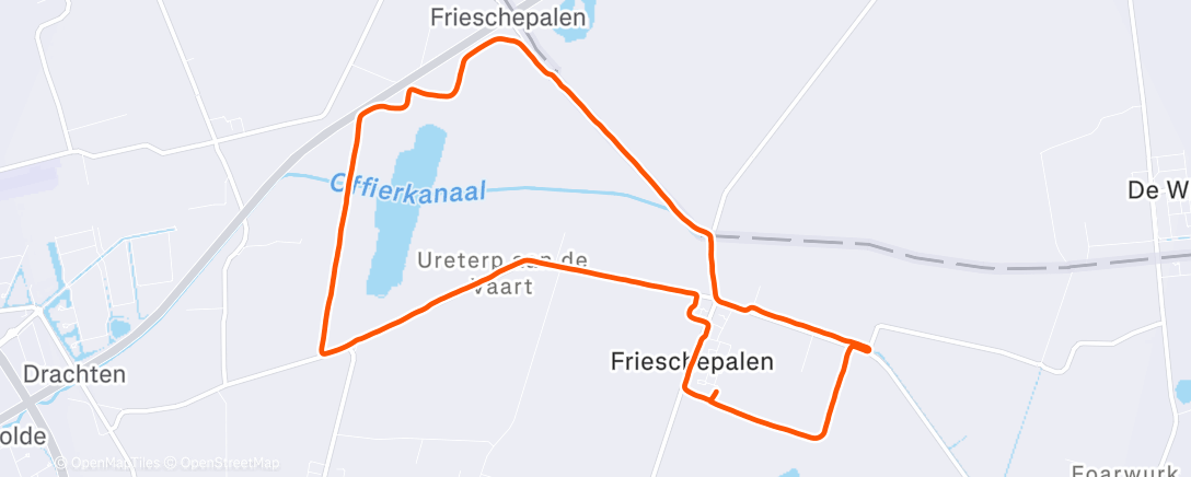 Map of the activity, Afternoon Run