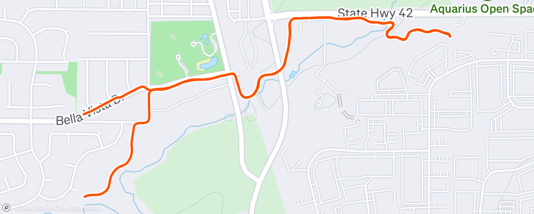 Map of the activity, Afternoon Run