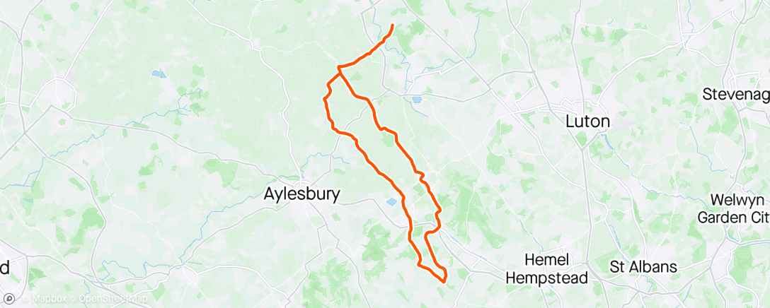 Map of the activity, Sunny Saturday ride to Chiltern Velo (still on the chilly side in the shade).