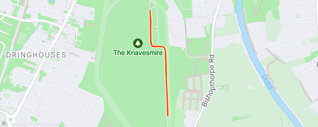 Map of the activity, Knavesmire junior parkrun